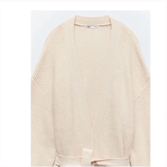 Zara Belted Knit Cardigan Knit Coat NWT - Picture 8 of 8